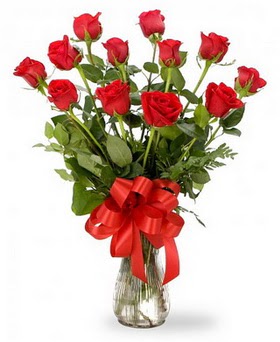  Bursa Abc çiçek çiçek , çiçekçi , çiçekçilik  12 adet kırmızı güllerden vazo tanzimi