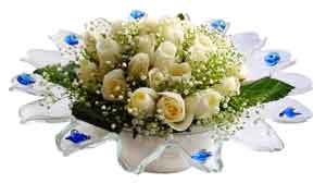  Bursa Abc çiçek çiçek online çiçek siparişi  11 adet Beyaz güller özel cam tanzim