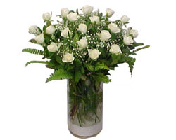  Bursa Abc çiçek yurtiçi ve yurtdışı çiçek siparişi  cam yada mika Vazoda 12 adet beyaz gül - sevenler için ideal seçim