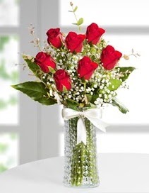 Cam vazoda 7 adet kırmızı gül  Bursa Abc çiçek çiçek , çiçekçi , çiçekçilik 