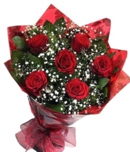 6 adet kırmızı gülden buket  Bursa Abc çiçek yurtiçi ve yurtdışı çiçek siparişi 