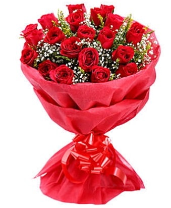 21 adet kırmızı gülden modern buket  Bursa Abc çiçek çiçek gönderme 