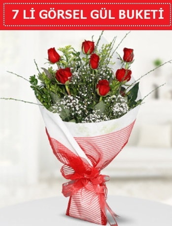 7 adet kırmızı gül buketi Aşk budur  Bursa Abc çiçek çiçek satışı 