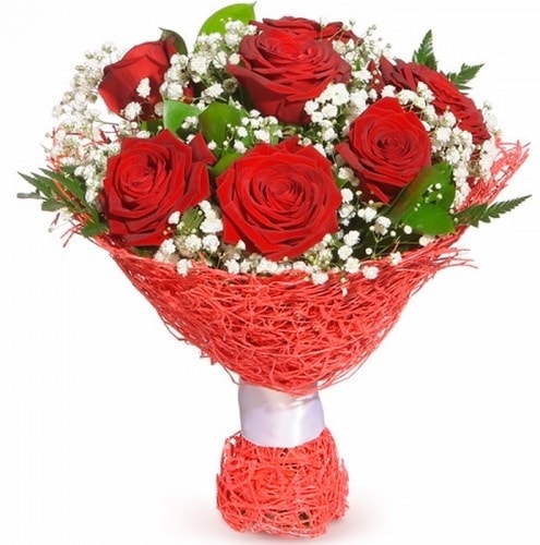 7 adet kırmızı gül buketi  Bursa Abc çiçek çiçekçiler 